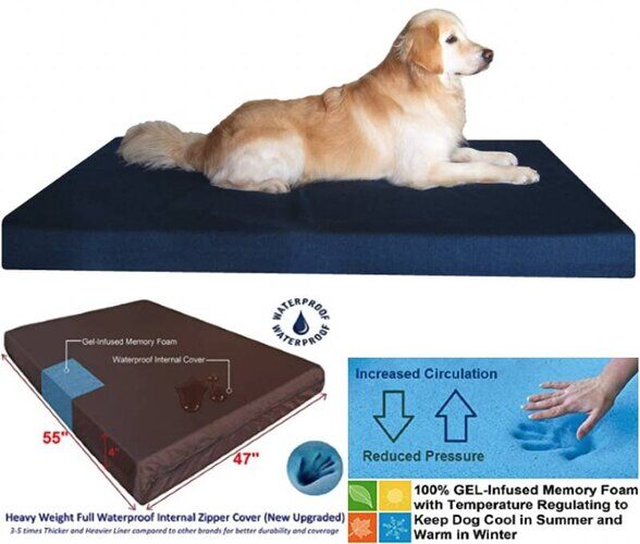 Dogbed4less Gel Cooling Memory Foam Dog Bed