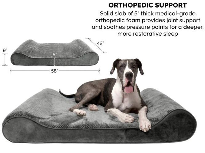 FurHaven Minky Plush Luxe Lounger Orthopedic Dog Bed