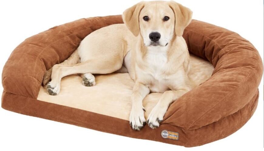 KH Pet Products Orthopedic memory foam bolster dog bed