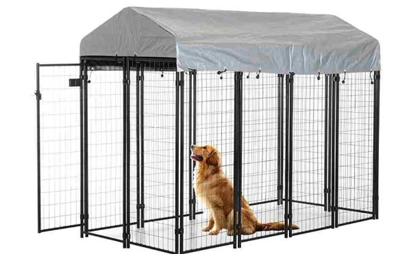 PawHut Large Outdoor Dog Kennel with Roof
