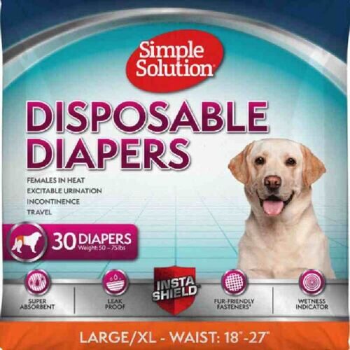 Simple Solution Disposable Diapers For Female Dogs In Heat