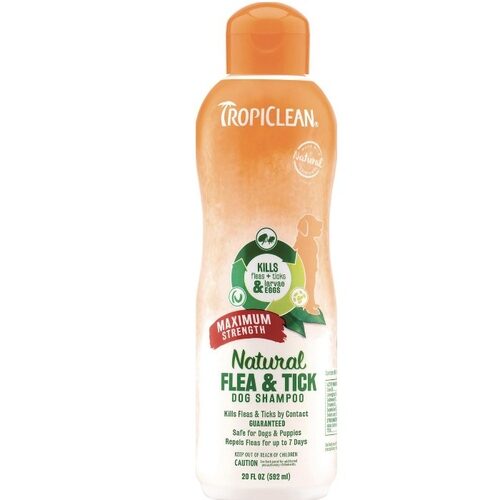 TropiClean Maximum Strength Natural Flea Tick Dog Shampoo